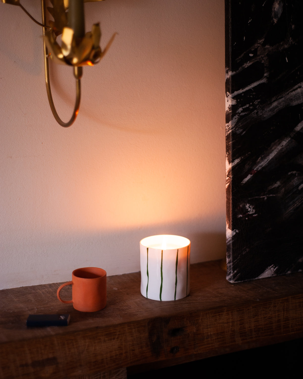 Gold Striped Scented Candle