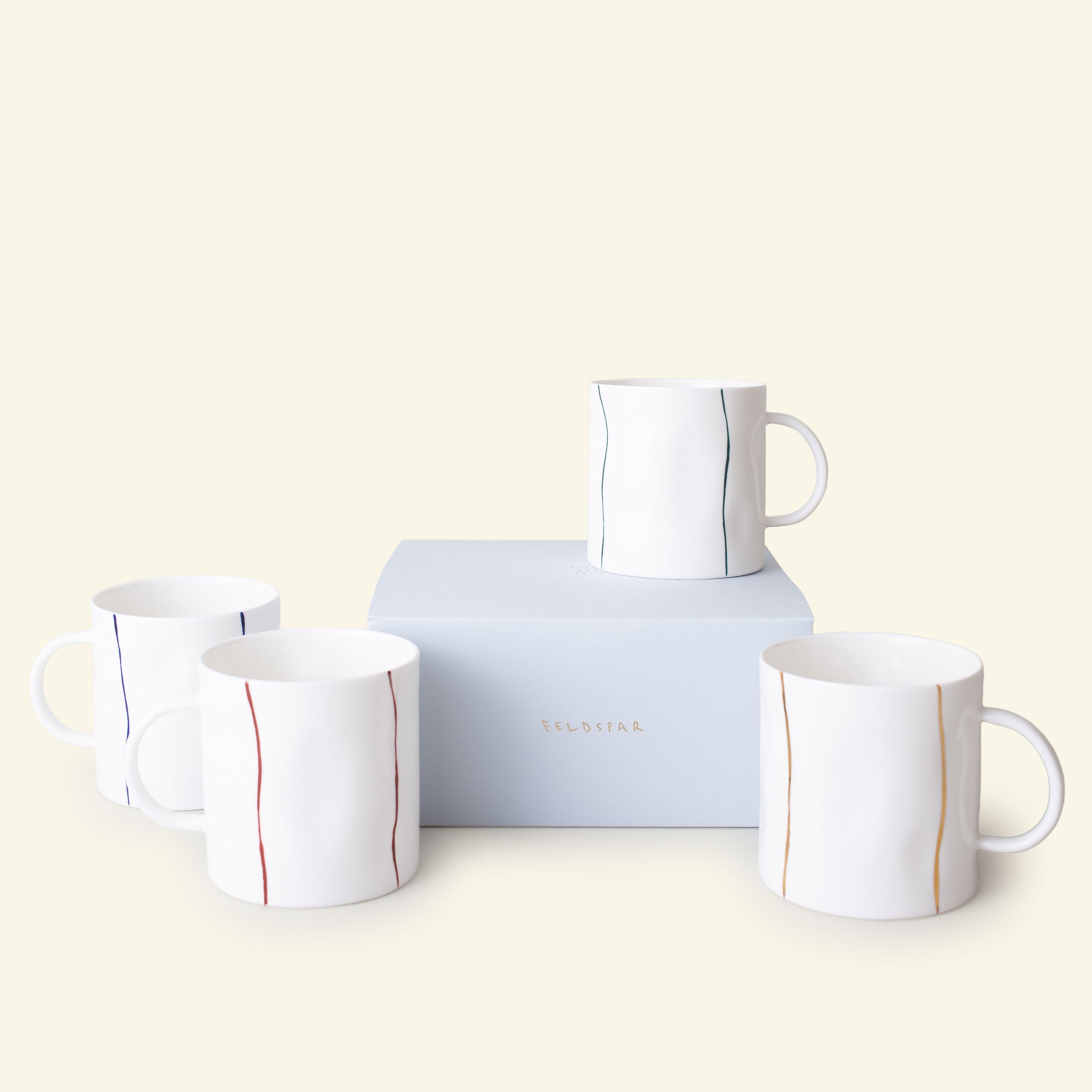 Set of Four Stripe 12oz Tea Mugs Harrods Exclusive