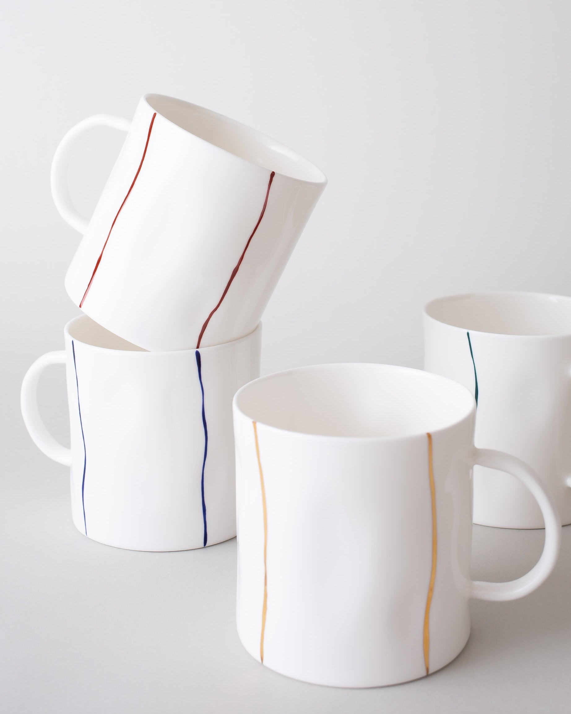 Set of Four Stripe 12oz Tea Mugs Harrods Exclusive